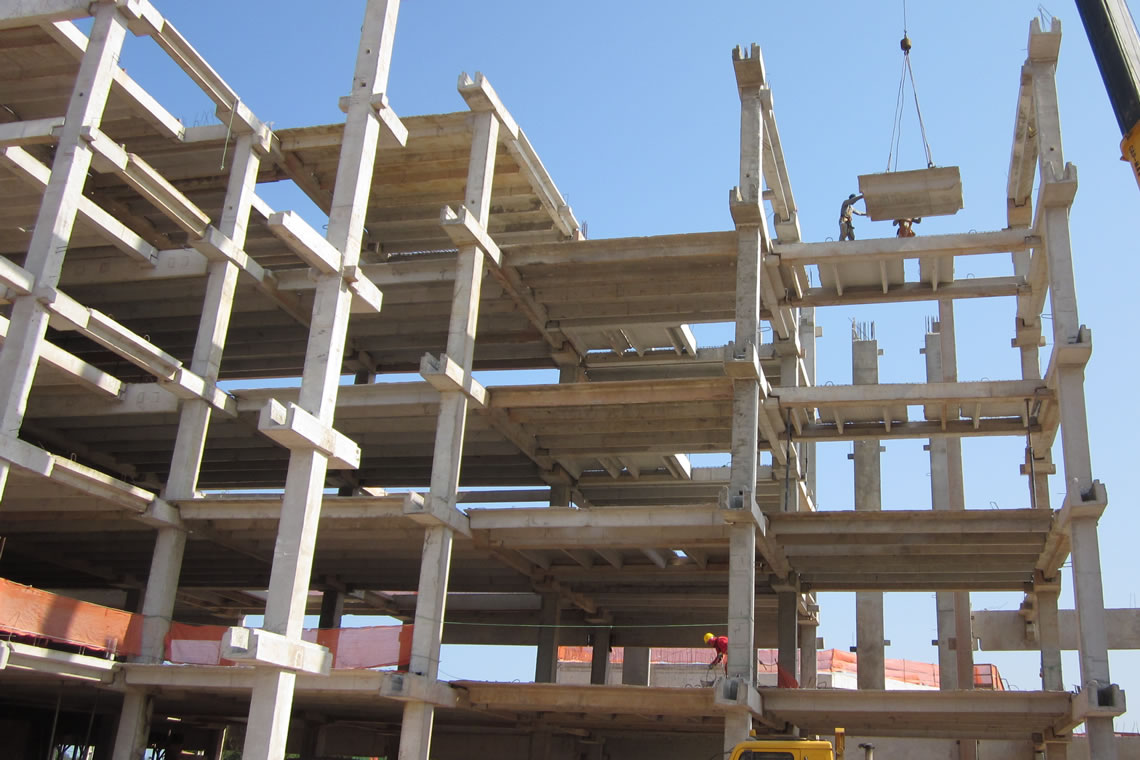 Example of large building. Building. Precast Concrete.