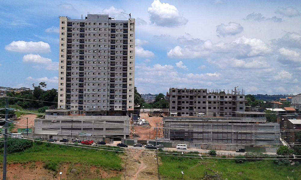 Example of large building. Building. Concrete.